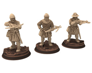 Medieval - Crossbowmen, 11 to 15th century Generic mercenary Medieval soldier, 28mm Historical Wargame, Saga... Medbury miniatures