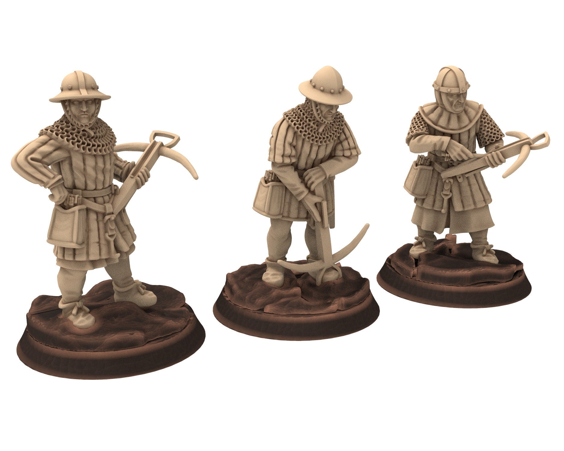 Medieval - Crossbowmen, 11 to 15th century Generic mercenary Medieval soldier, 28mm Historical Wargame, Saga... Medbury miniatures