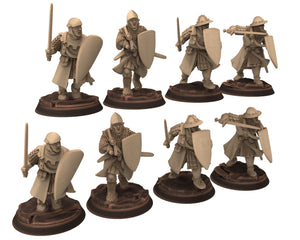 Medieval - Men-at-arms, Spearmen 12 to 15th century, Medieval soldiers 100 Years War, 28mm Historical Wargame, Saga... Medbury miniatures