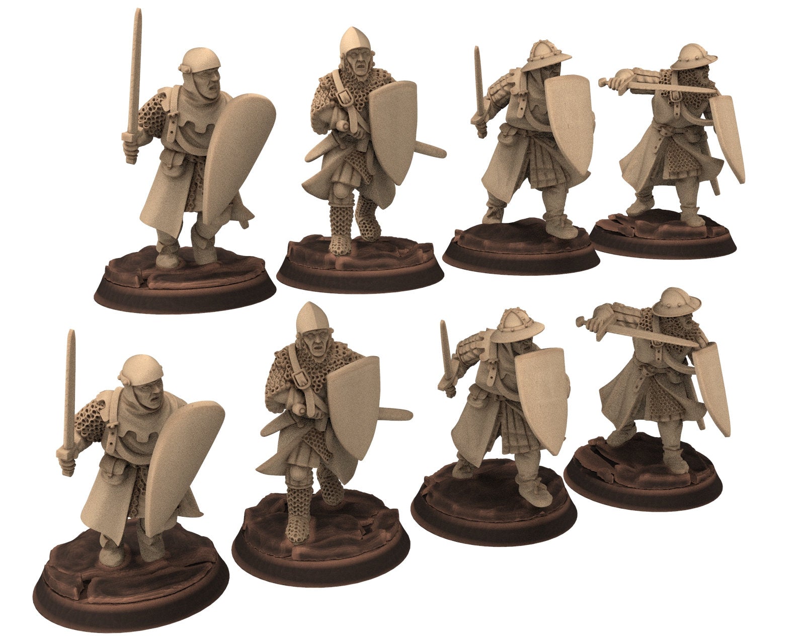 Medieval - Men-at-arms, Falchion 12 to 15th century, Medieval soldiers 100 Years War, 28mm Historical Wargame, Saga... Medbury miniatures