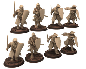 Medieval - Men-at-arms, 2 handed wp 12 to 15th century, Medieval soldier 100 Years War, 28mm Historical Wargame, Saga... Medbury miniatures
