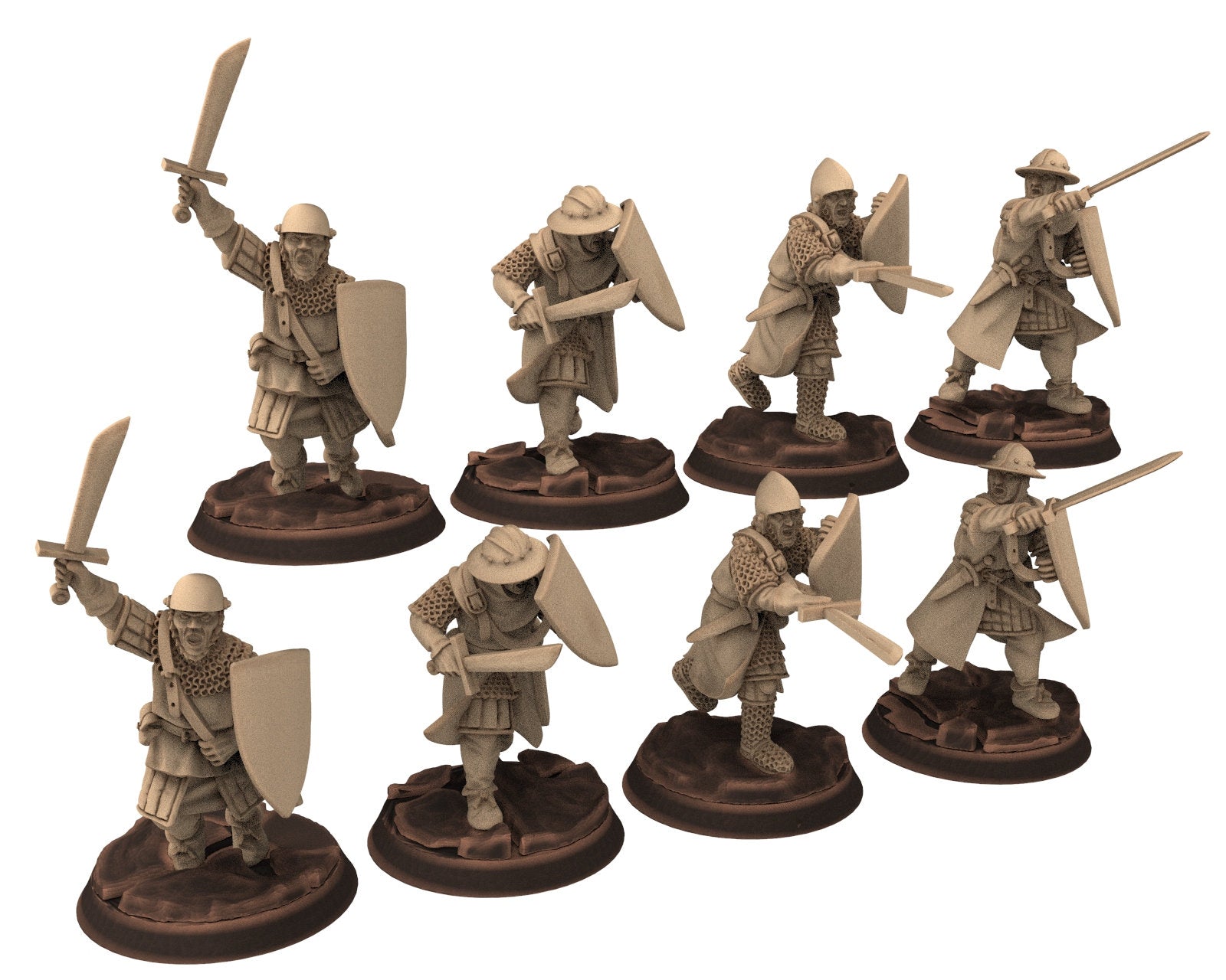 Medieval - Men-at-arms, Swordmen 12 to 15th century, Medieval soldiers 100 Years War, 28mm Historical Wargame, Saga... Medbury miniatures