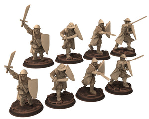 Medieval - Men-at-arms, Sergents 12 to 15th century, Medieval soldiers 100 Years War, 28mm Historical Wargame, Saga... Medbury miniatures