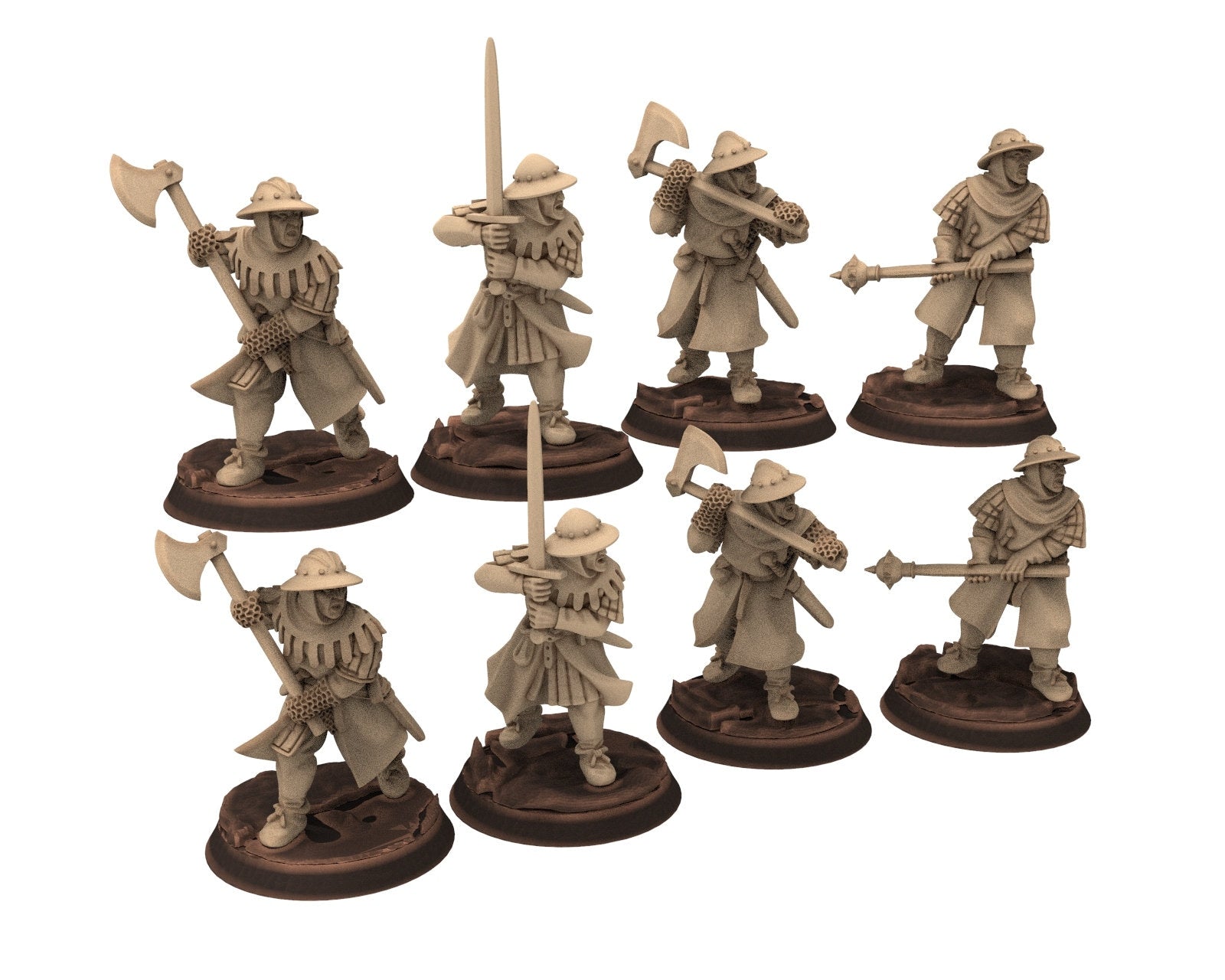 Medieval - Men-at-arms, 2 handed wp 12 to 15th century, Medieval soldier 100 Years War, 28mm Historical Wargame, Saga... Medbury miniatures