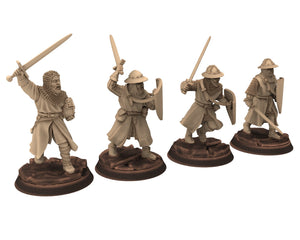 Medieval - Men-at-arms, 2 handed wp 12 to 15th century, Medieval soldier 100 Years War, 28mm Historical Wargame, Saga... Medbury miniatures