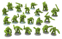 Charger l&#39;image dans la galerie, Green Skin - Savage Orc Warboyz from iceland planet green-skinned Warbands Modular Kit heads torso legs GGW
