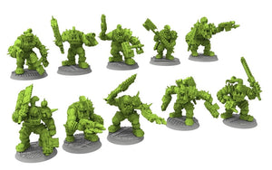 Green Skin - Savage Orc Warboyz from iceland planet green-skinned Warbands Modular Kit heads torso legs GGW