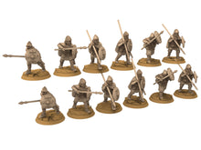 Load image into Gallery viewer, Vendel Era - Spearmen, Warriors Warband, Germanic Tribe, 7 century, miniatures 28mm, Infantry for wargame Historical... Medbury miniature
