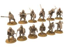 Load image into Gallery viewer, Vendel Era - Spearmen, Warriors Warband, Germanic Tribe, 7 century, miniatures 28mm, Infantry for wargame Historical... Medbury miniature
