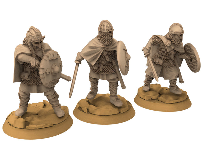 Vendel Era - Swordmen, Warriors Warband, Germanic Tribe, 7 century, miniatures 28mm, Infantry for wargame Historical... Medbury miniature