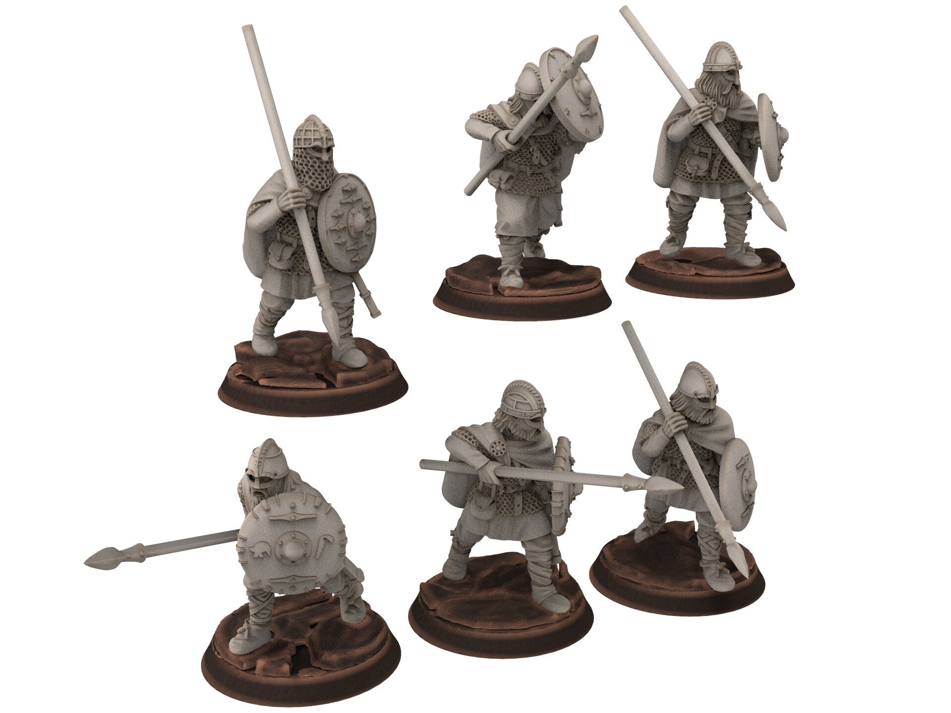 Wildmen - Wildmen heavy infantry Captain, shields, Dun warriors warband, Middle rings miniatures for wargame D&D, Lotr... Medbury miniatures