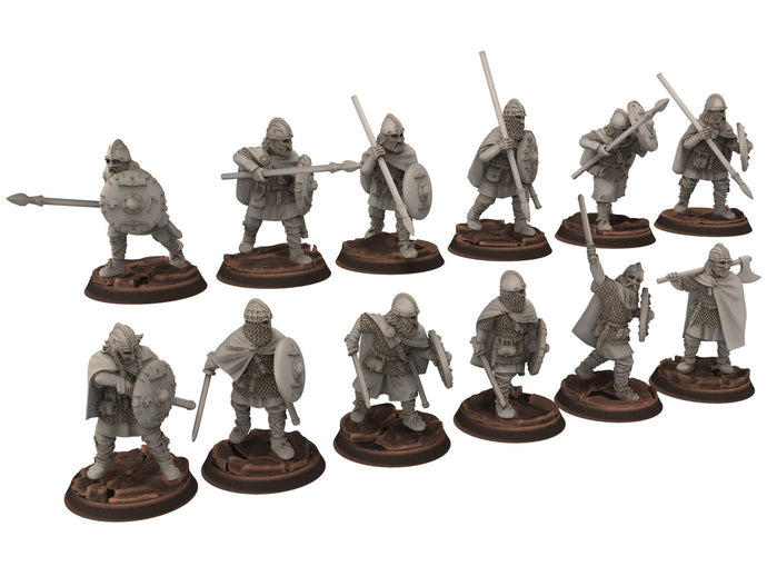 Wildmen - Wildmen west bundle army, shields, Dun warriors warband, Middle rings miniatures for wargame D&D, Lotr... Medbury miniatures