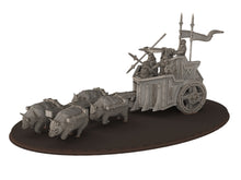 Load image into Gallery viewer, Dwarves - Silver Goat Dwarves Chariot, The Dwarfs of The Mountains, for Lotr, davale games miniatures
