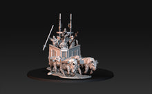 Load image into Gallery viewer, Dwarves - Silver Goat Dwarves Chariot, The Dwarfs of The Mountains, for Lotr, davale games miniatures
