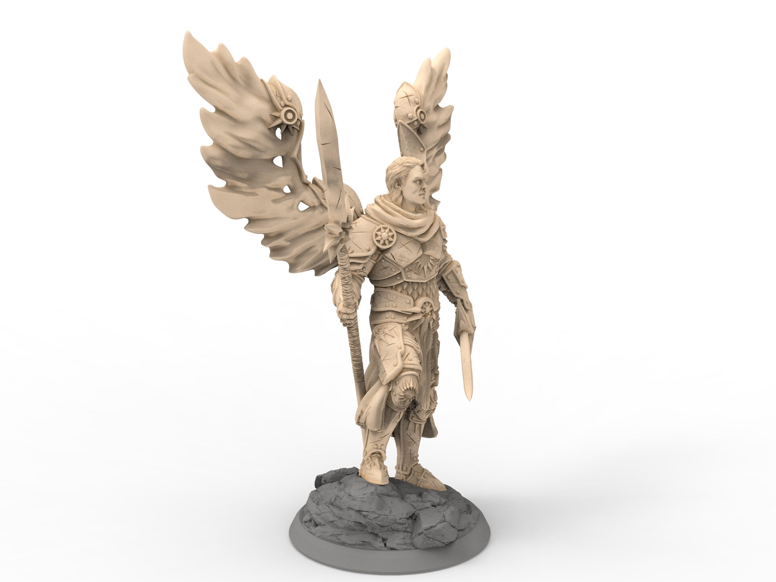 Humans - Tural, Aasimar Paladin, for Wargames, Pathfinder, Dungeons & Dragons and other TTRPG.