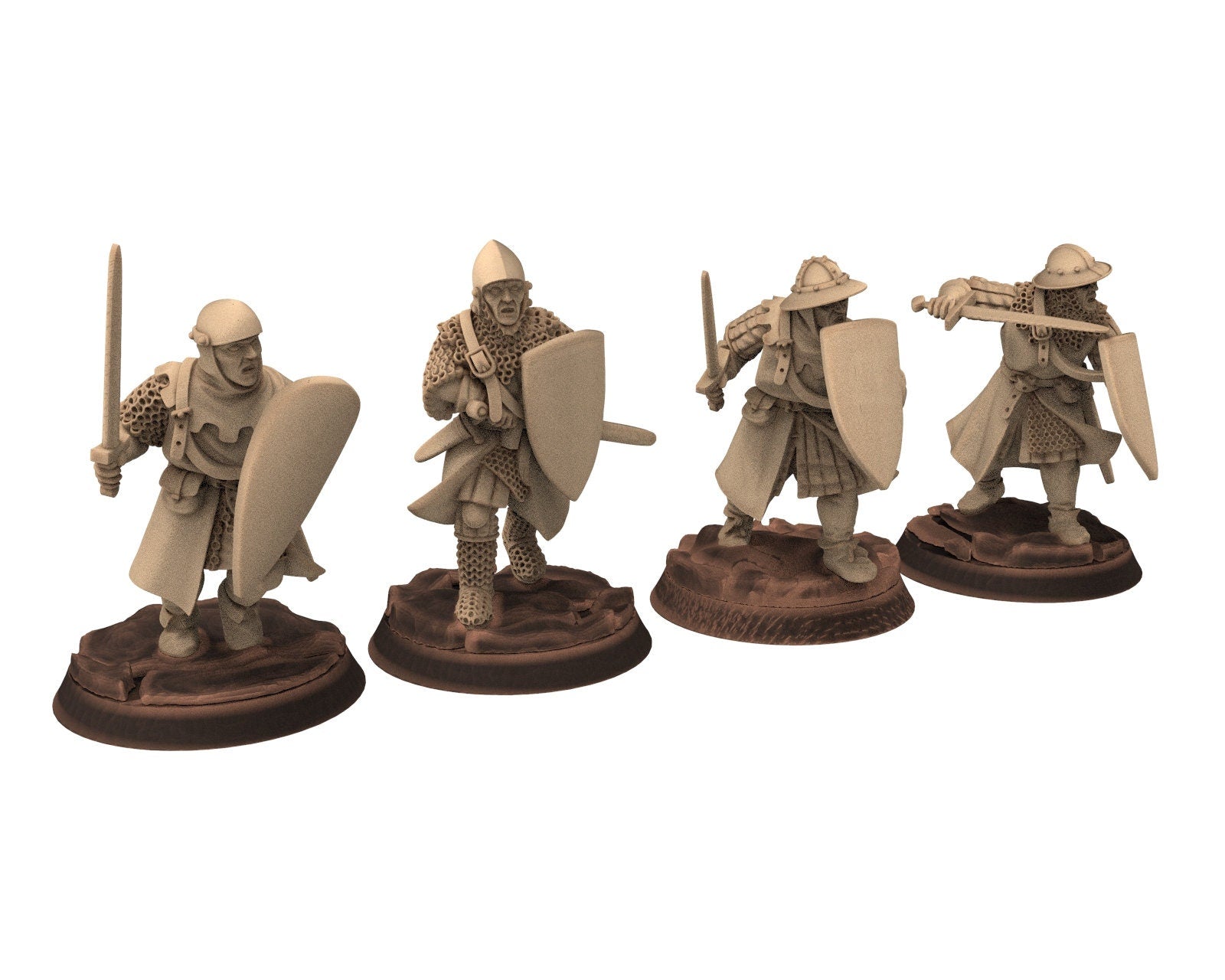 Medieval - Men-at-arms, Banner & horn 12 to 15th century, Medieval 100 Years War, 28mm Historical Wargame, Saga... Medbury miniatures