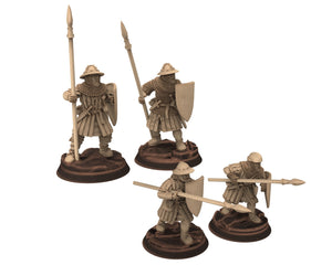 Medieval - Men-at-arms, Spearmen 12 to 15th century, Medieval soldiers 100 Years War, 28mm Historical Wargame, Saga... Medbury miniatures