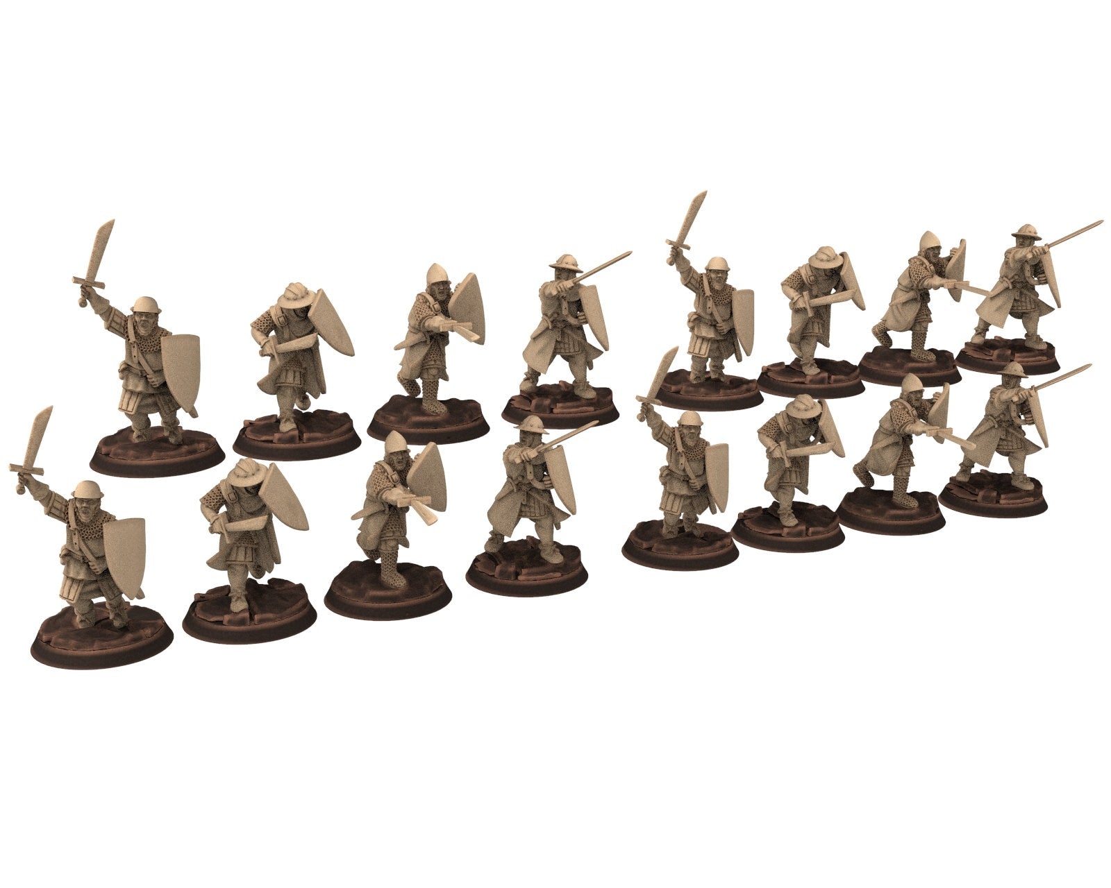 Medieval - 32mm - Arthur Men-at-arms on foot, Army bundle 12 to 15th century, Middle age, Historical/fantasy Wargame... Medbury miniatures