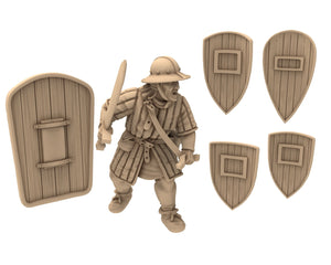 Medieval - Crossbowmen, 11 to 15th century Generic mercenary Medieval soldier, 28mm Historical Wargame, Saga... Medbury miniatures