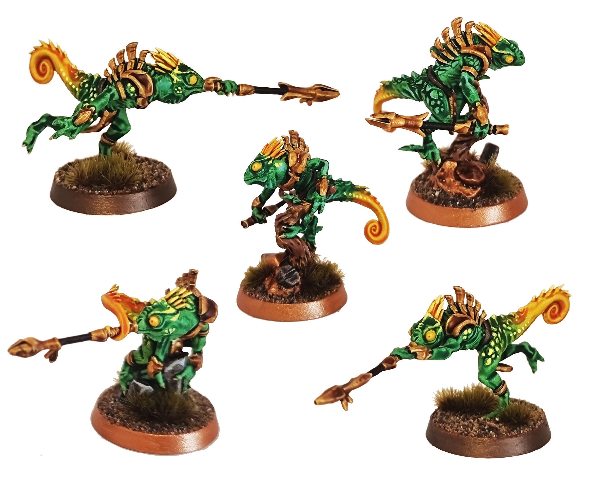 Lost Temple - Commando Chameleon skink lizardmen from the East usable for Oldhammer, battle, king of wars, 9th age