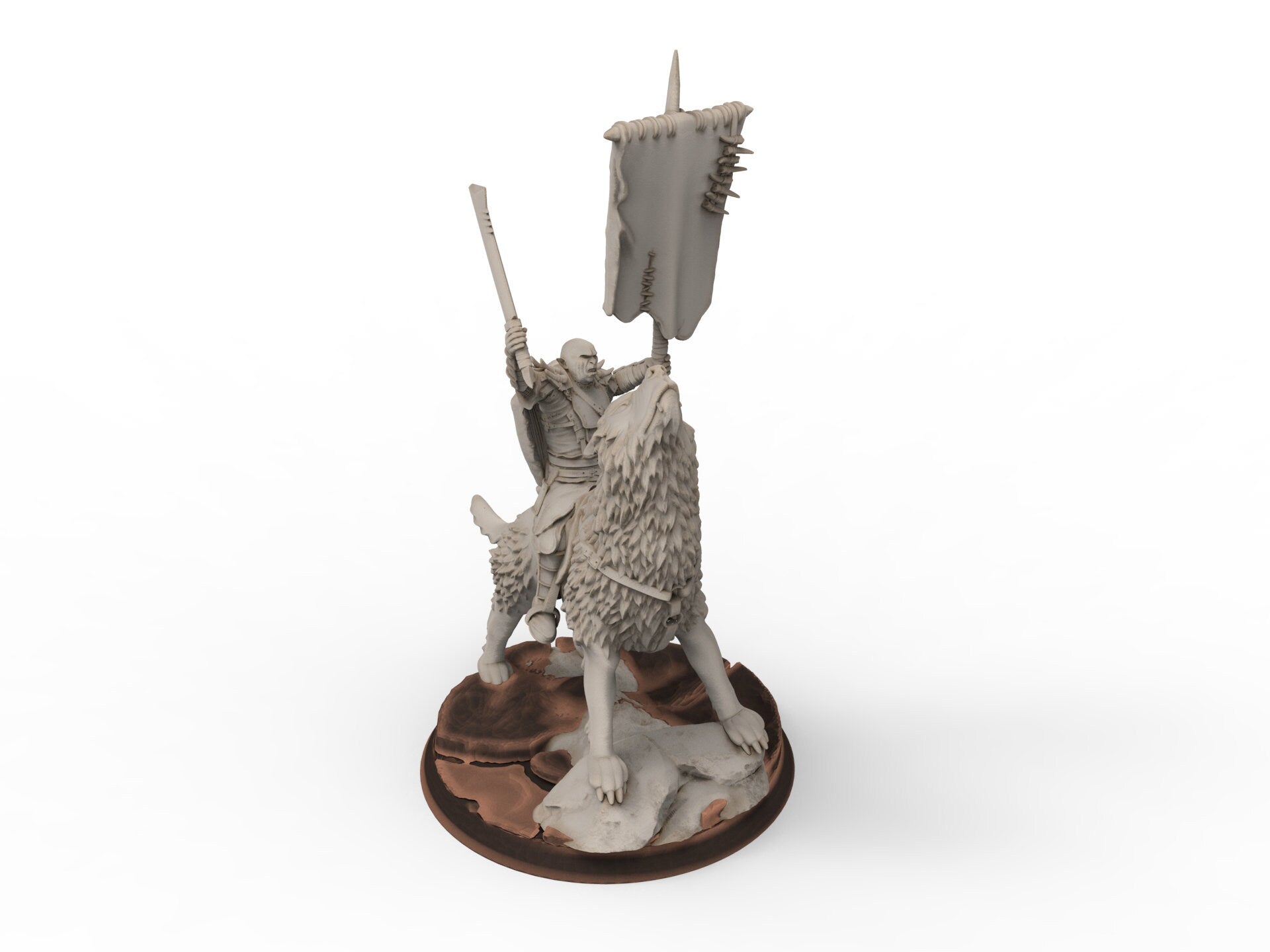 Orc horde - Orc Warg Rider with Banner , Orc warriors warband, Middle rings miniatures pour wargame D&D, Lotr...