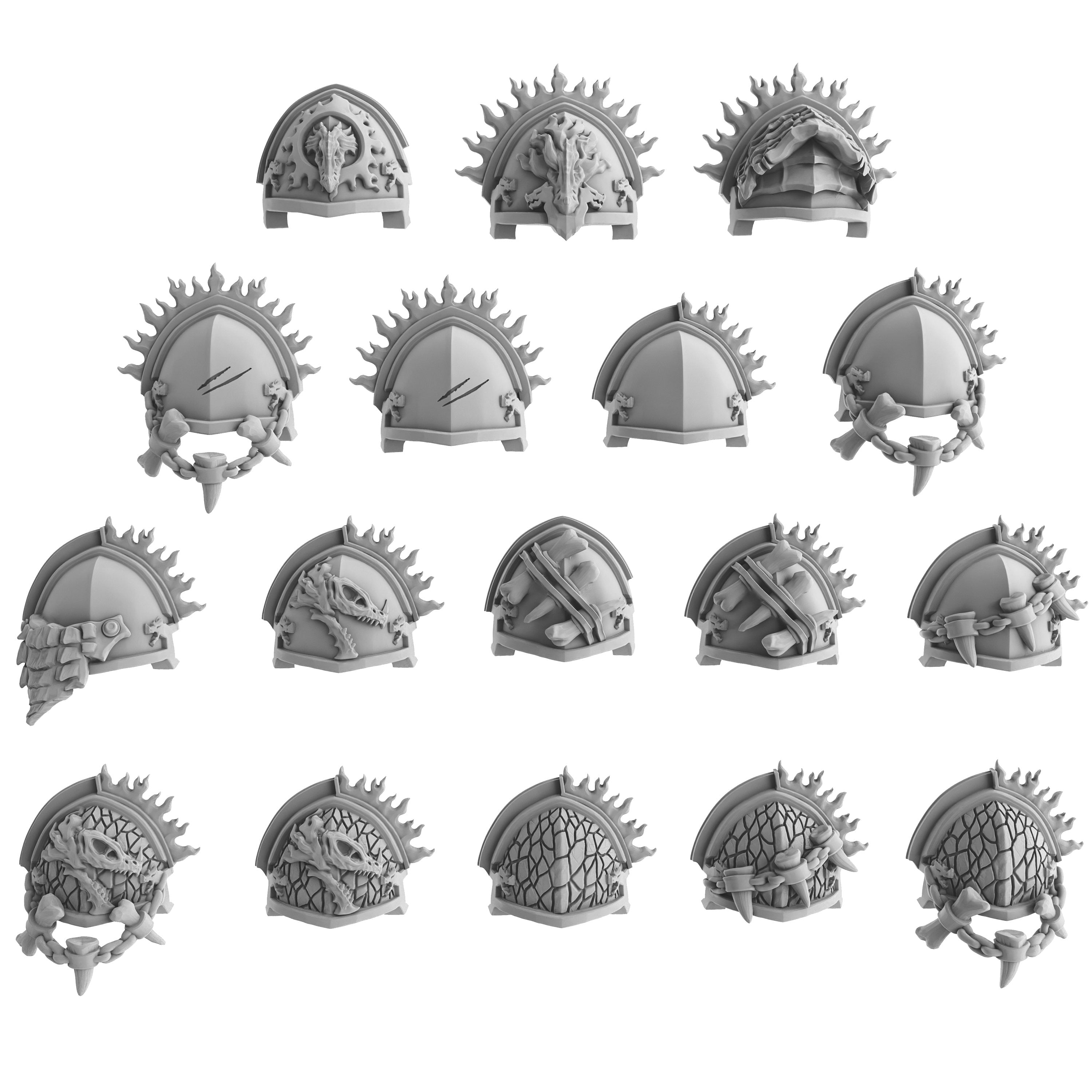 Socratis - Fire Lizard Warriors Order - x4 Lizard Riders, mechanized infantry, post apocalyptic empire, usable for tabletop wargame.