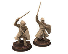 Load image into Gallery viewer, Medieval - Noble Knights on foot, 14th century Generic men at arms Medieval Knights, 28mm Historical Wargame, Saga... Medbury miniatures
