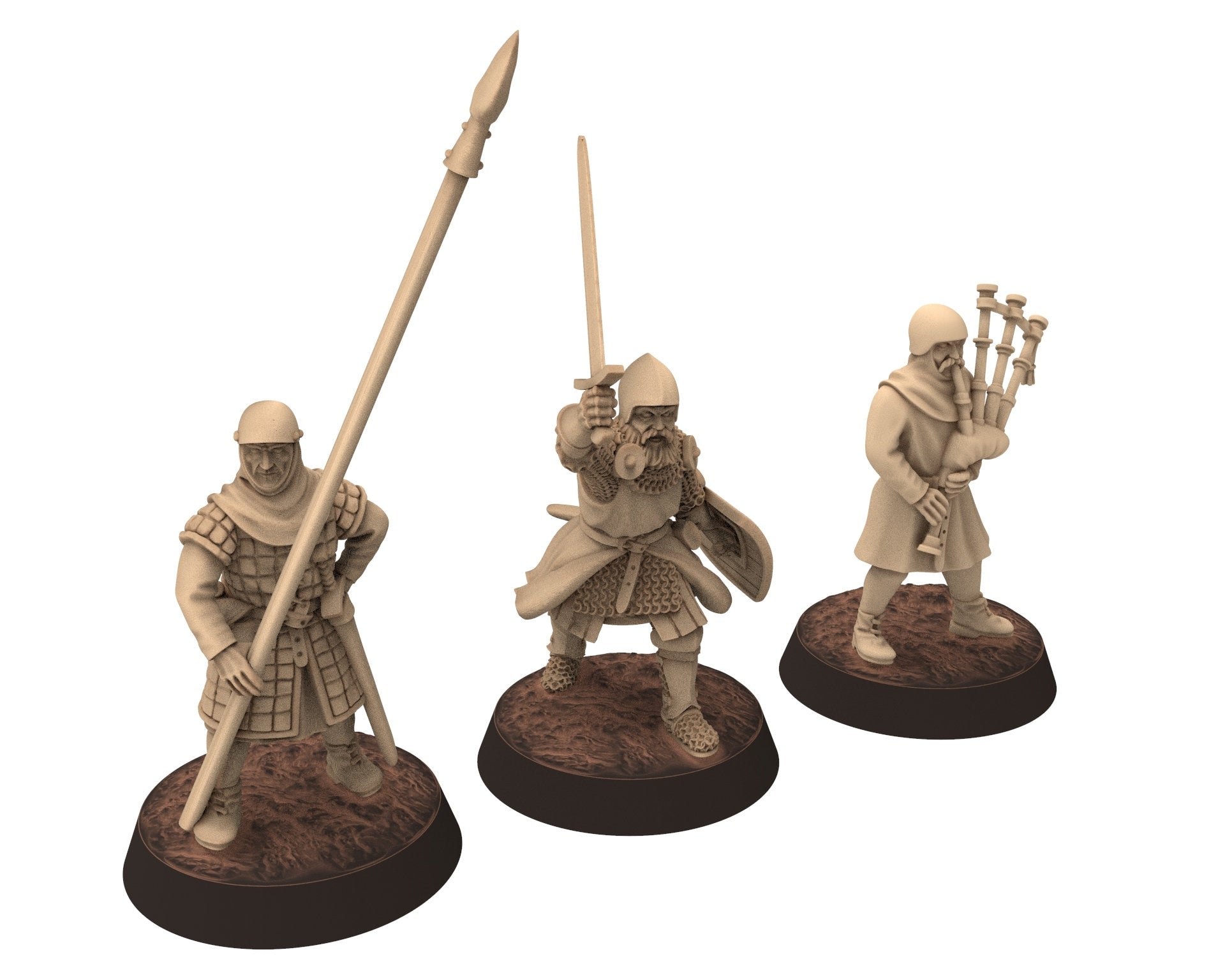 Medieval - Scotland - Scottish Army bundle foot, 14th century Generic Captain Medieval, 28mm Historical Wargame, Saga... Medbury miniatures