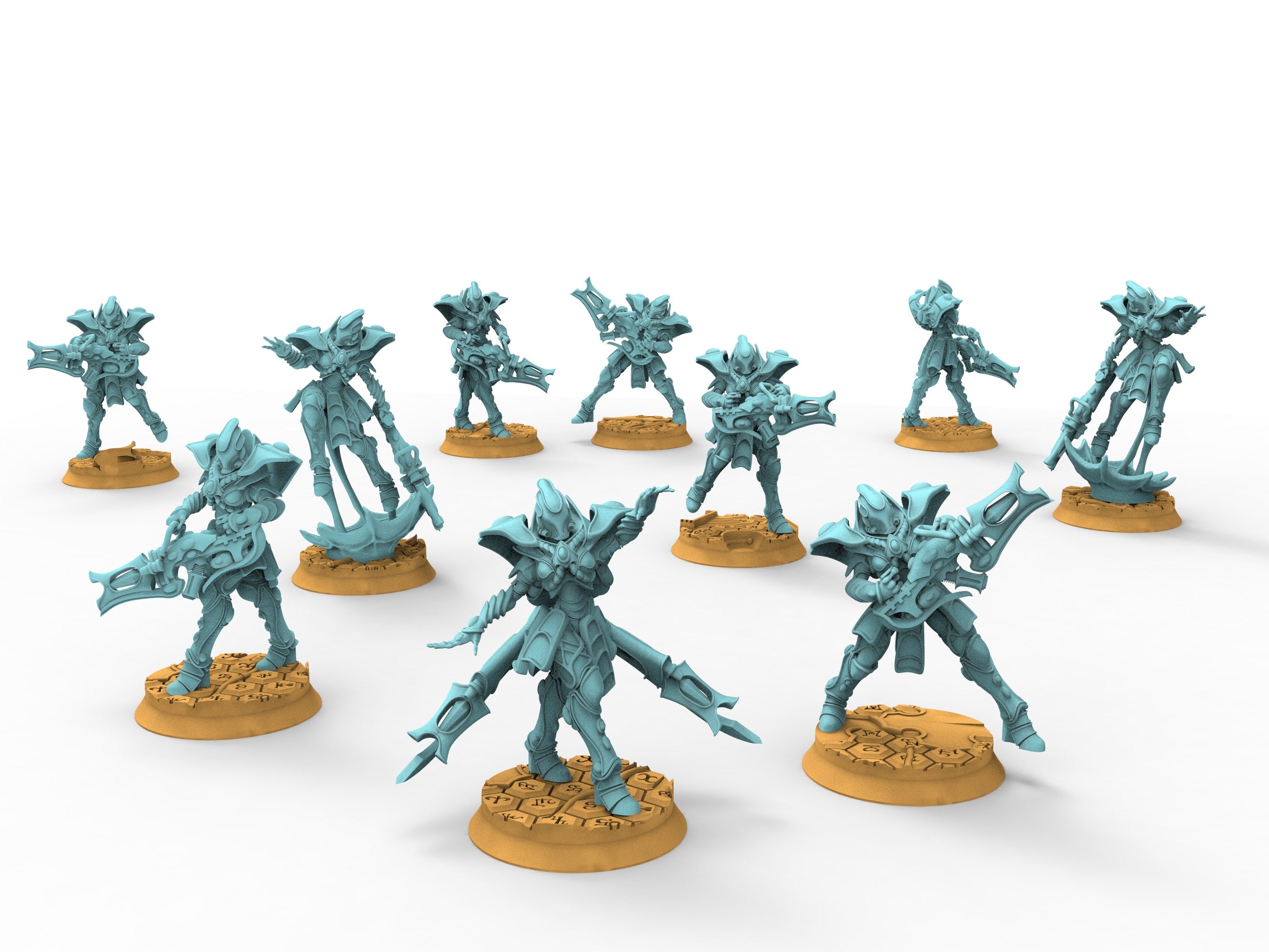 Space Elves - Bone Climbers troops with leader