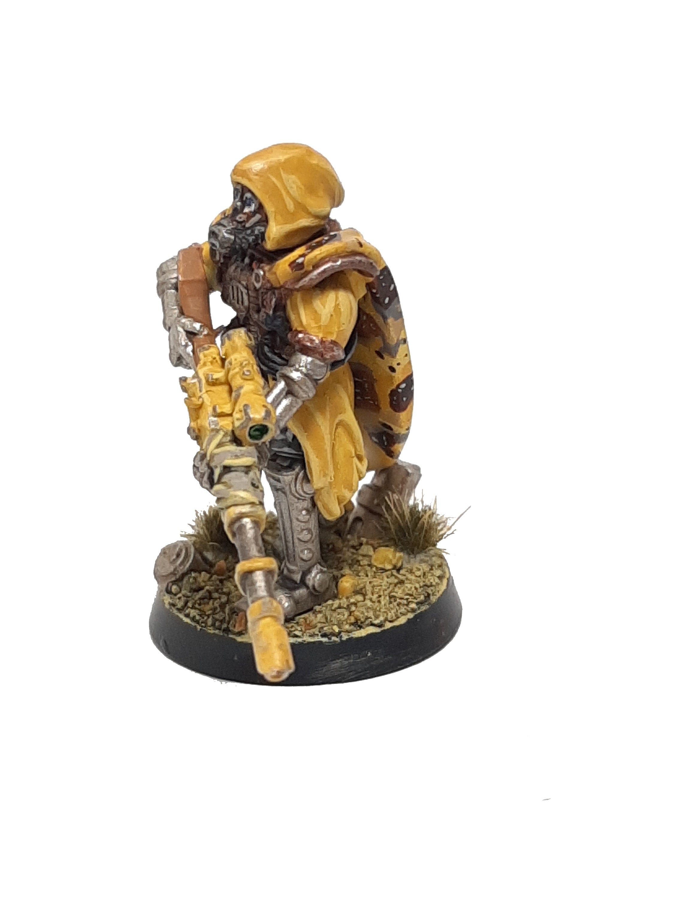 Scavenger Sniper, mechanized infantry, post apocalyptic empire, usable for tabletop wargame.