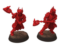 Load image into Gallery viewer, Harbingers of darkness - Blood god Axes - Specist infantry, Siege of Vos-Phorax, Quartermaster3D tabletop wargame modular miniatures
