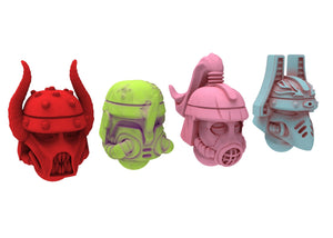 Harbingers of darkness - Heretic Cultist x60 Heads Helmets Bits - Siege of Vos-Phorax, Quartermaster3D wargame modular miniatures