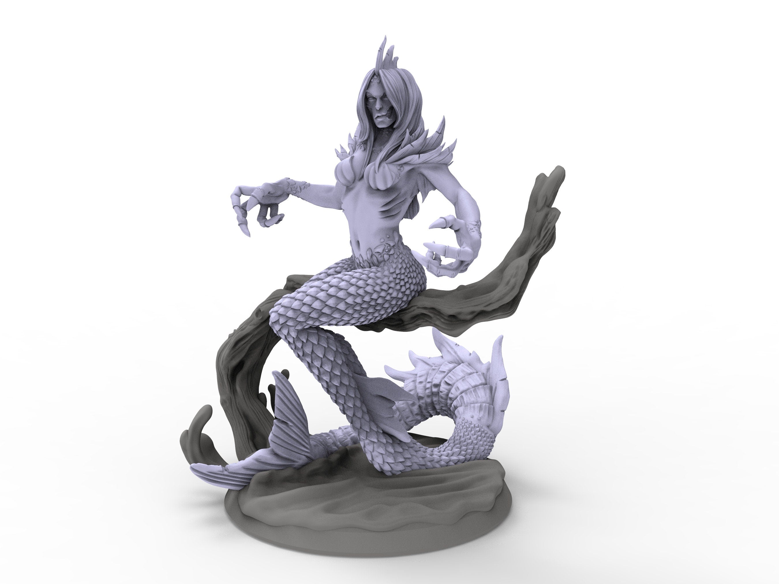 Creatures - Abyssal Mermaid, The Eternal Storm, for Wargames, Pathfinder, Dungeons & Dragons and other TTRPG.