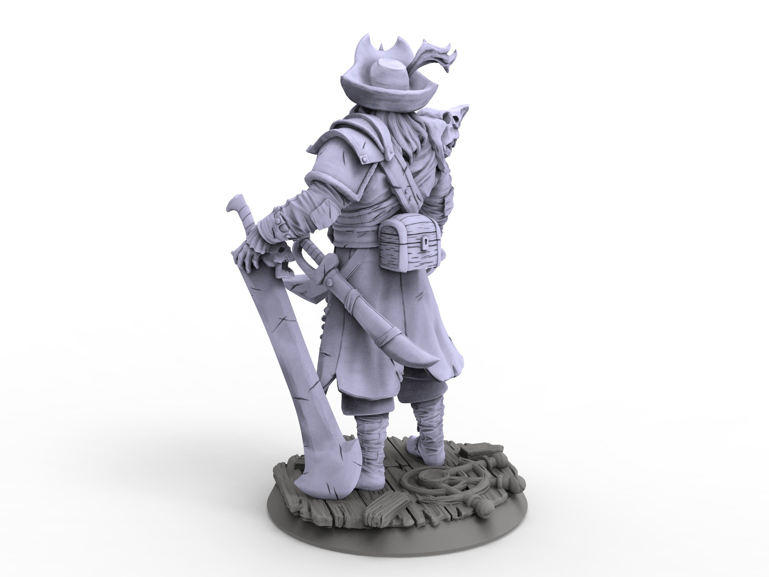 Creatures - Cursed Captain Pirate, The Eternal Storm, for Wargames, Pathfinder, Dungeons & Dragons and other TTRPG.