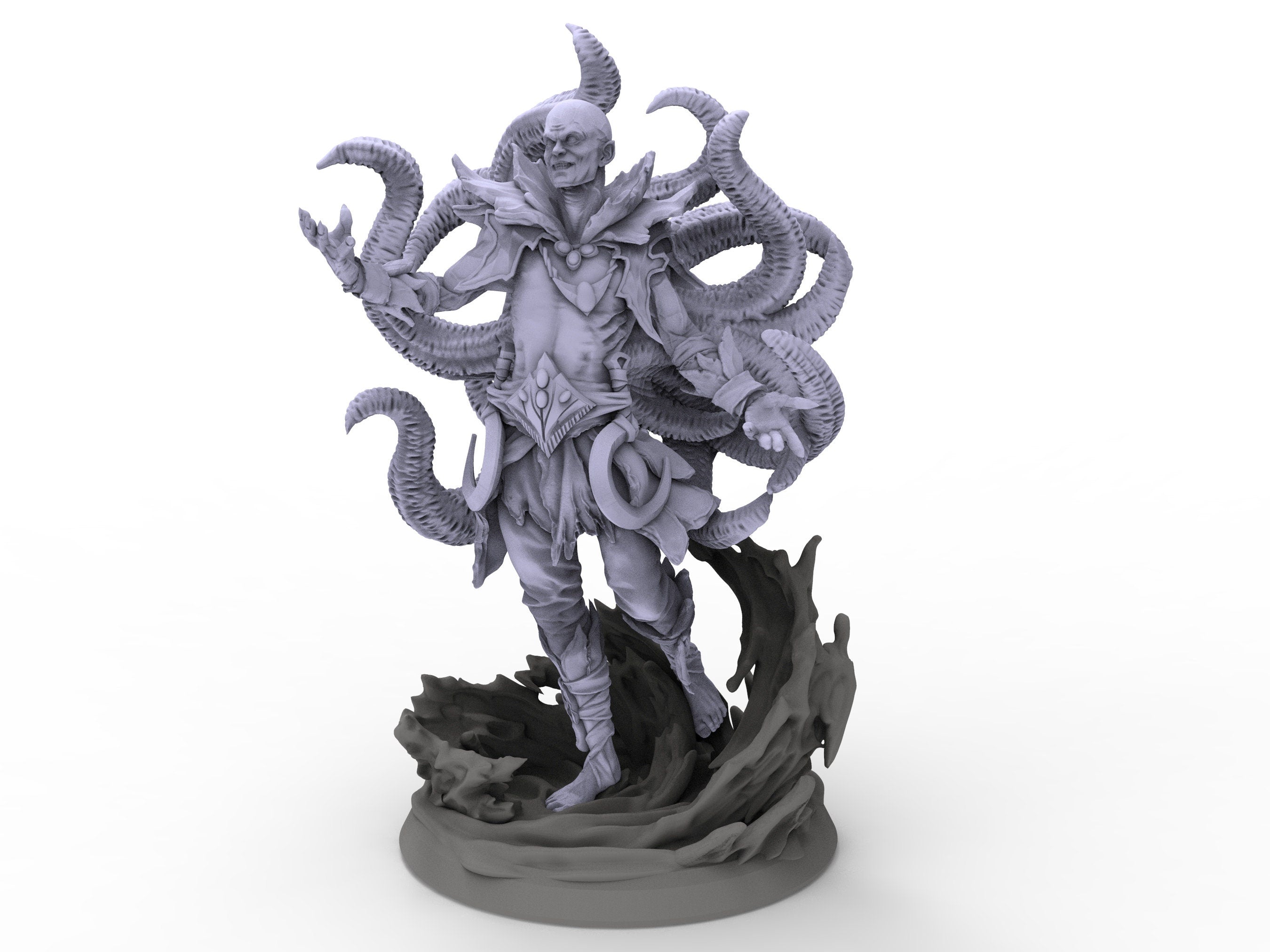 Creatures - Kraken Priest Cultist, The Eternal Storm, for Wargames, Pathfinder, Dungeons & Dragons and other TTRPG.