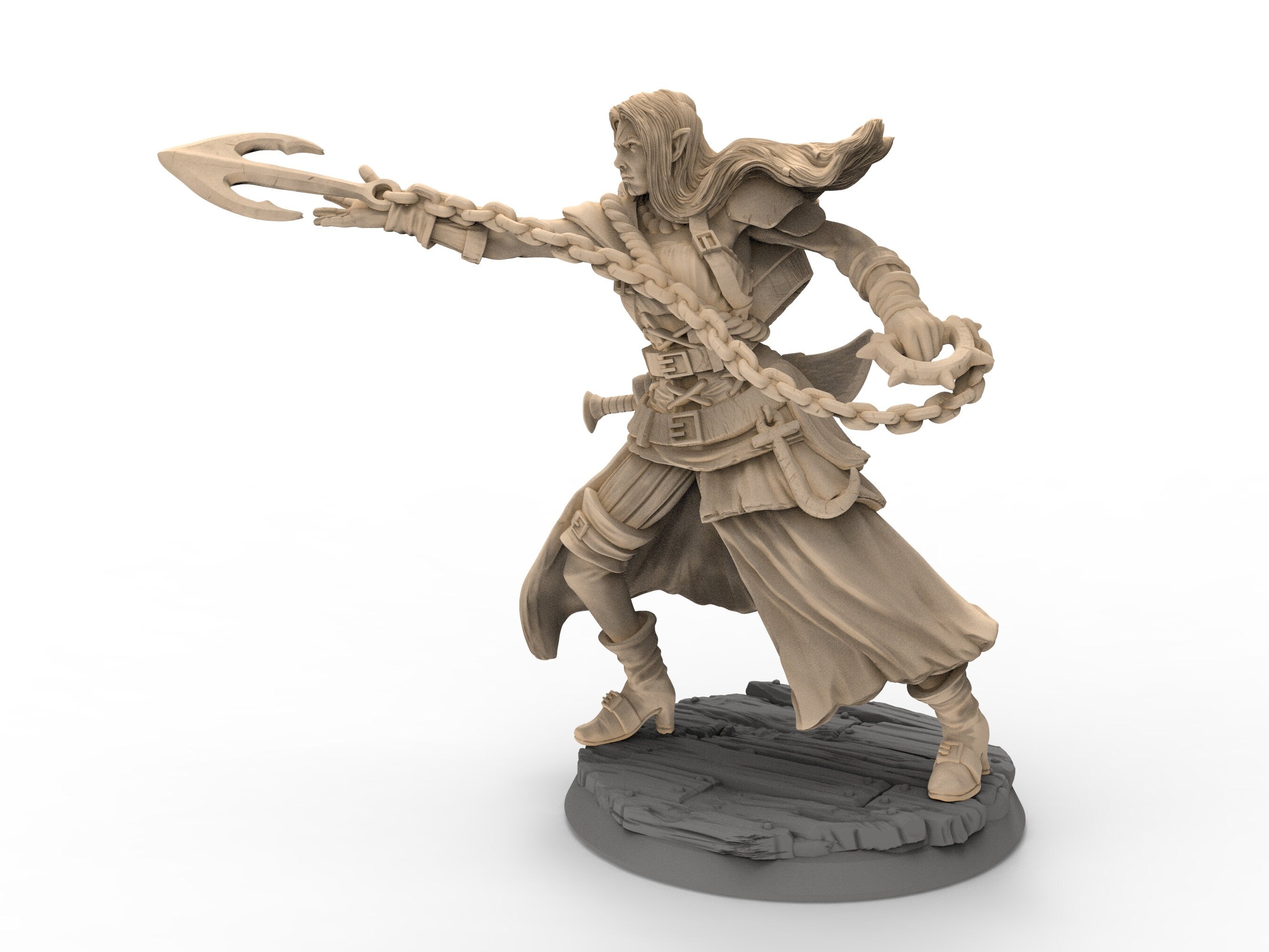 Humans - Renna The Reaper, Dark Elf Pirate, Sea Elf Sailor for Wargames, Pathfinder, Dungeons & Dragons and other TTRPG.