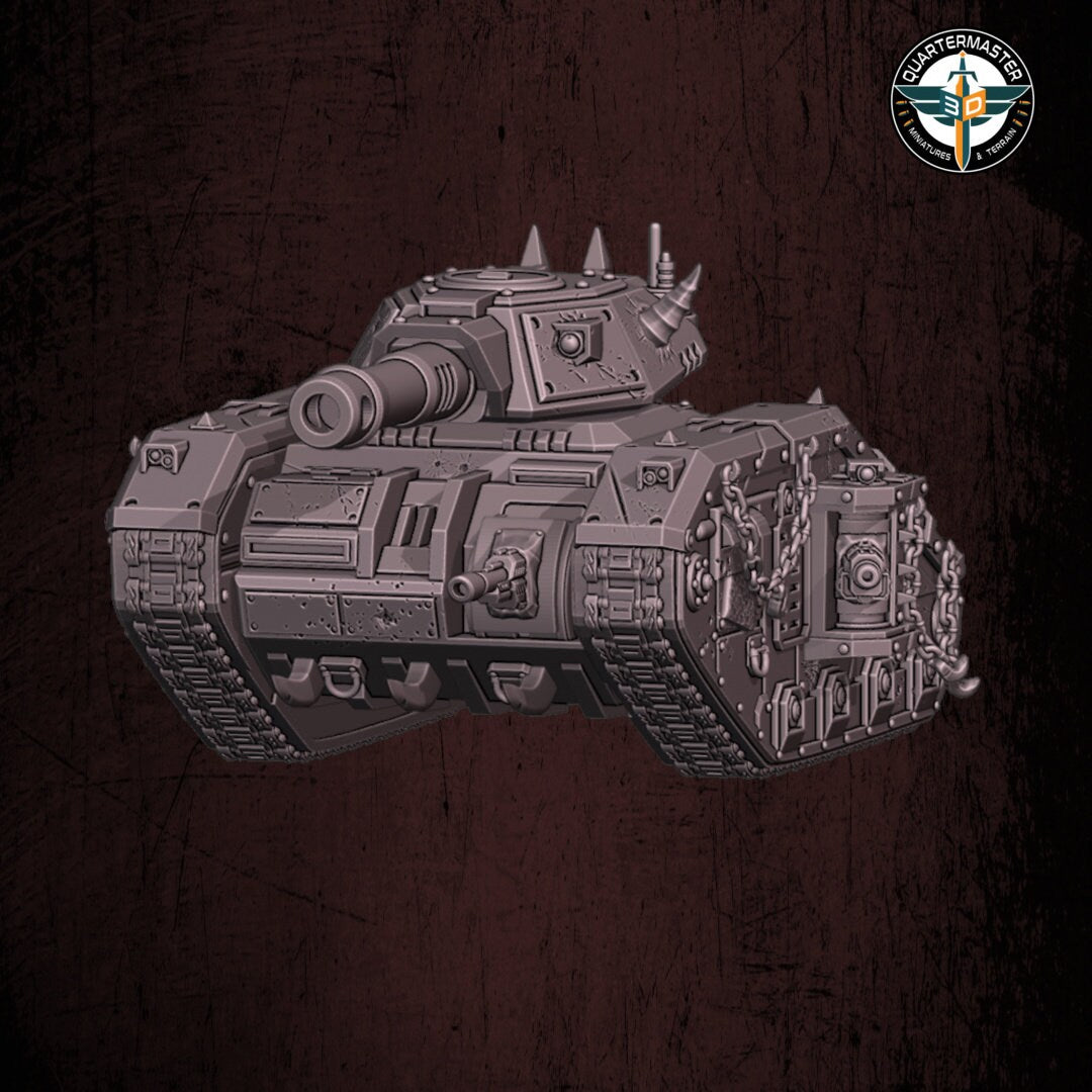 Harbingers of darkness - Ogre MBT Main Battle Tank - Heretic Renegade - Siege of Vos-Phorax, Quartermaster3D wargame modular miniatures