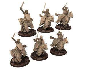 Medieval - Noble Knights charging, 13th century Generic men at arms Medieval Knights, 28mm Historical Wargame, Saga... Medbury miniatures