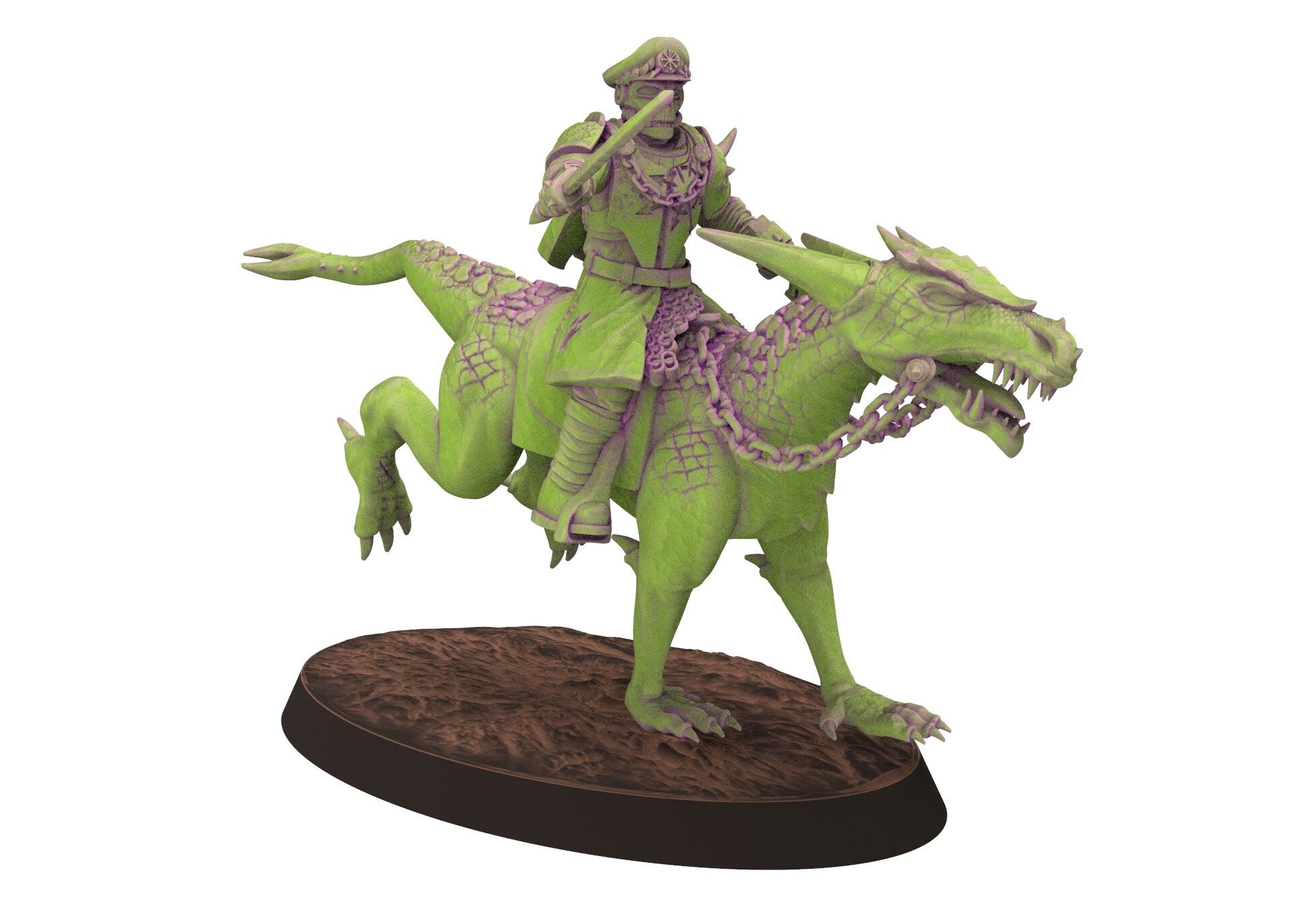 Harbingers of darkness - Heretic Cultist Lezard riders - Cavalry officer - Siege of Vos-Phorax, Quartermaster3D wargame modular miniatures