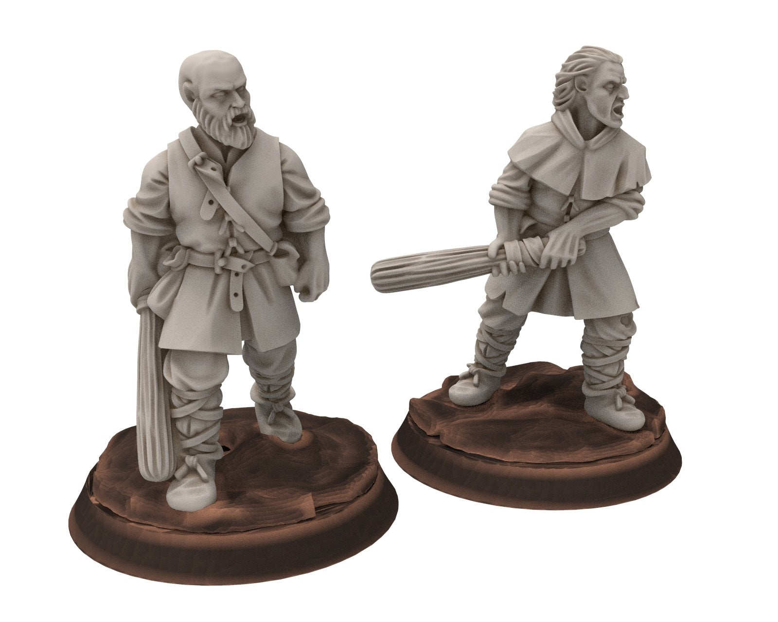 Ruffians - Bandit dagguer club cleaver, wood Thief warband, scouring Middle rings miniatures for wargame D&D, Lotr... Medbury miniatures