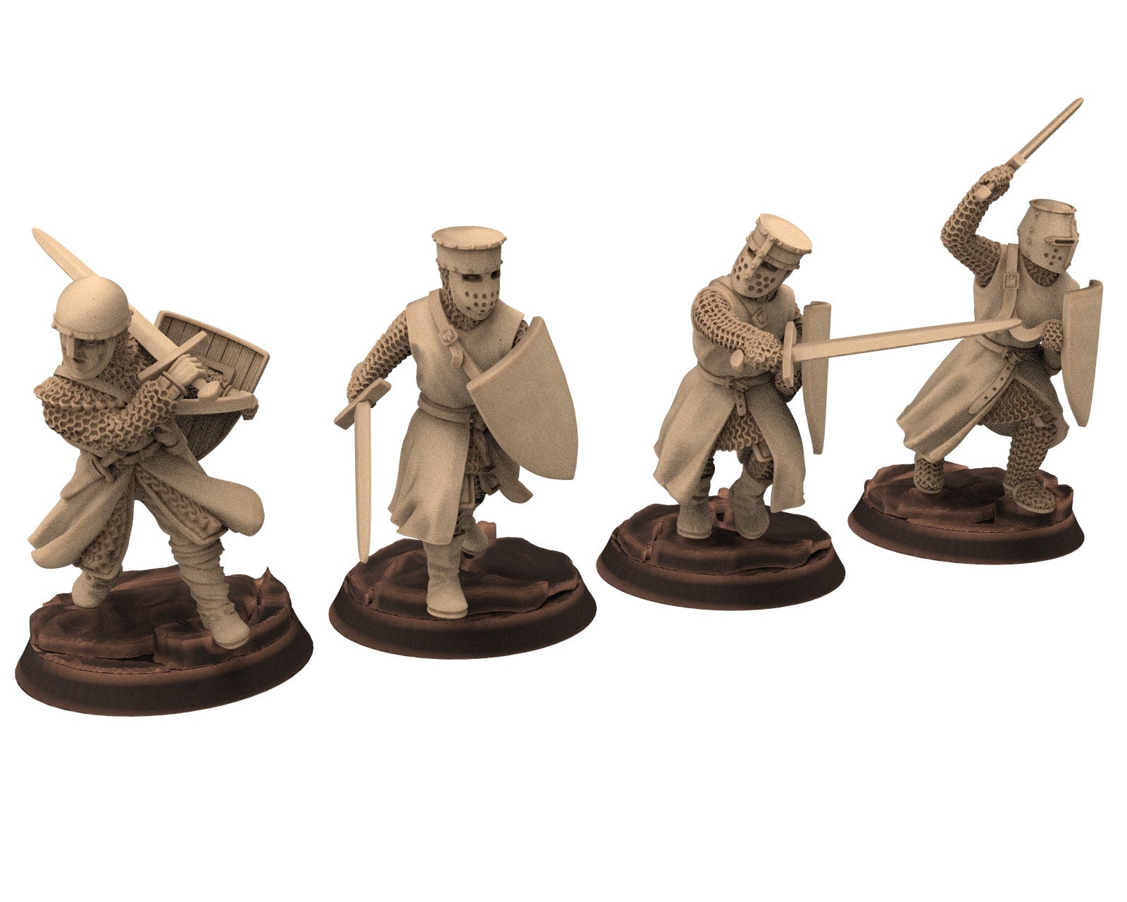 Medieval - Noble Knights foot staff, 13th century Generic Medieval Knights, 28mm Historical Wargame, Saga... Medbury miniatures