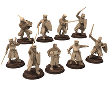 Load image into Gallery viewer, Medieval - Noble Knights foot bundle, 13th century Generic Medieval Knights, 28mm Historical Wargame, Saga... Medbury miniatures
