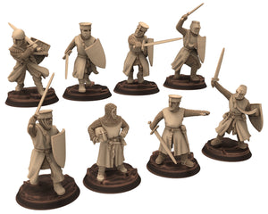Medieval - Noble Knights foot staff, 13th century Generic Medieval Knights, 28mm Historical Wargame, Saga... Medbury miniatures
