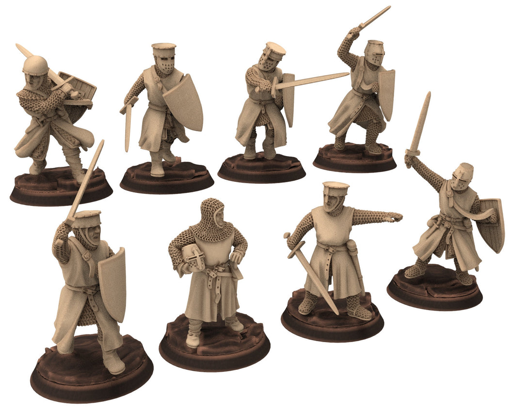 Medieval - Noble Knights foot bundle, 13th century Generic Medieval Knights, 28mm Historical Wargame, Saga... Medbury miniatures