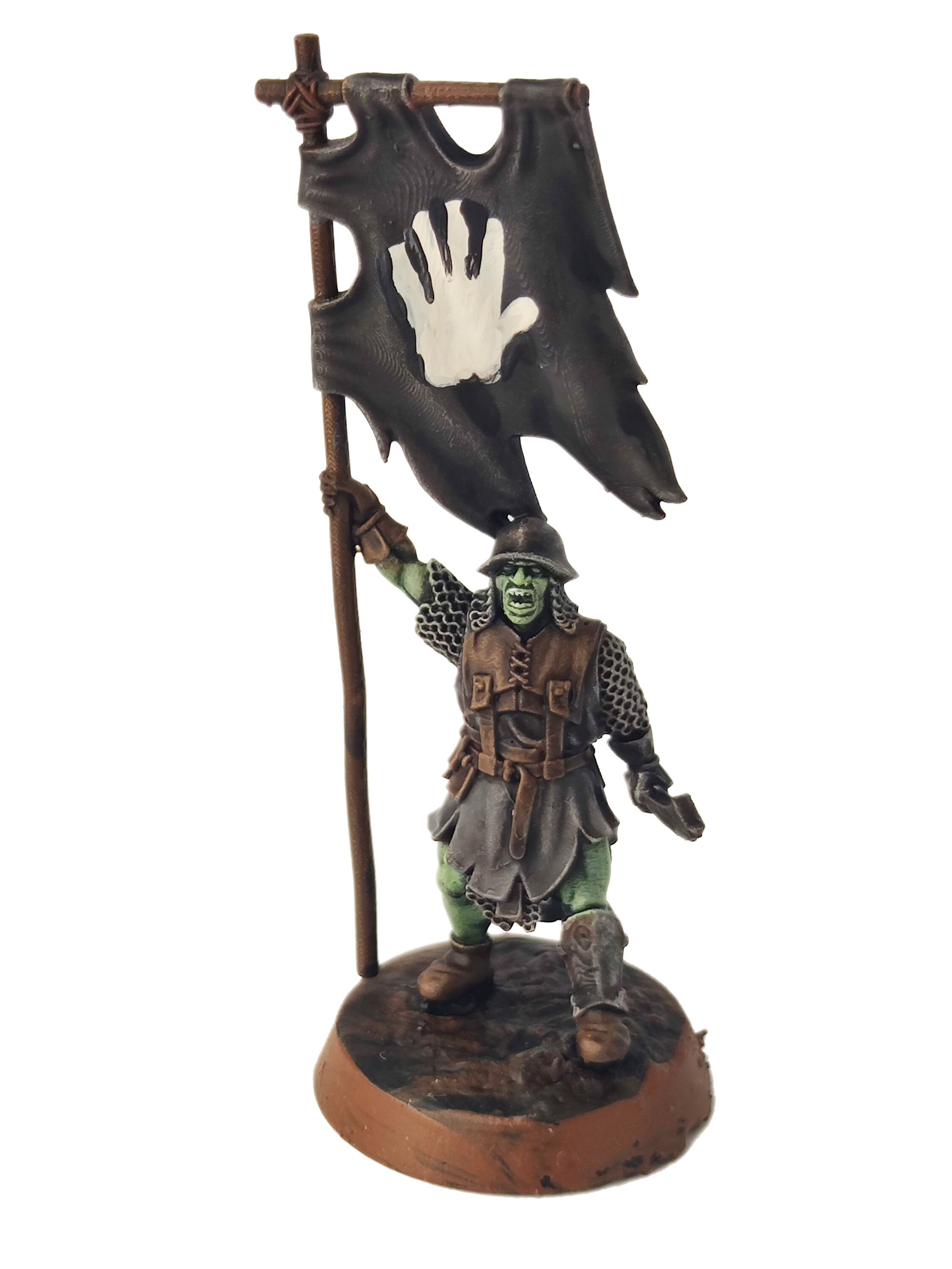 Orc horde - Orc banner, Orc warriors warband, Middle rings miniatures pour wargame D&D, SDA... Medbury miniatures