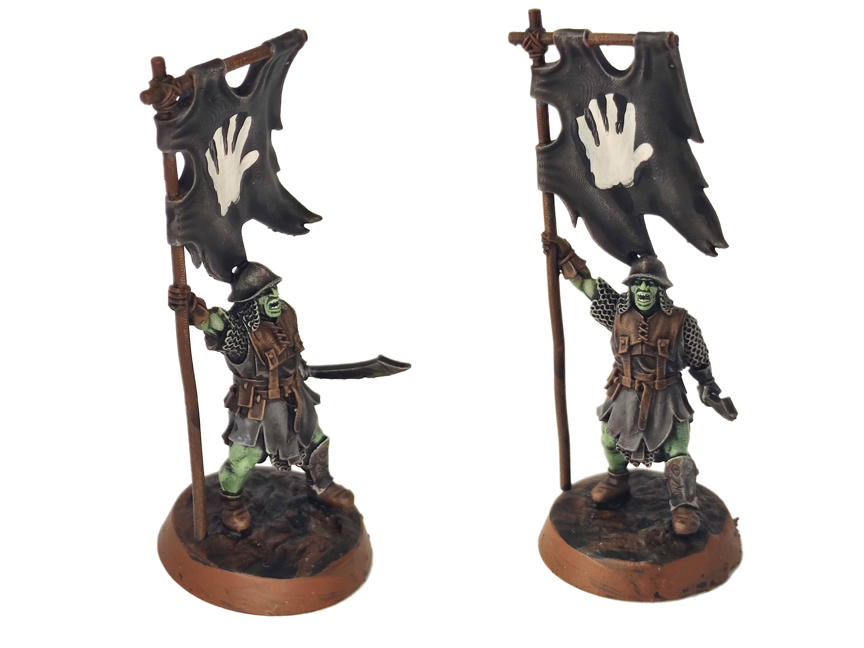 Orc horde - Orc banner, Orc warriors warband, Middle rings miniatures pour wargame D&D, SDA... Medbury miniatures