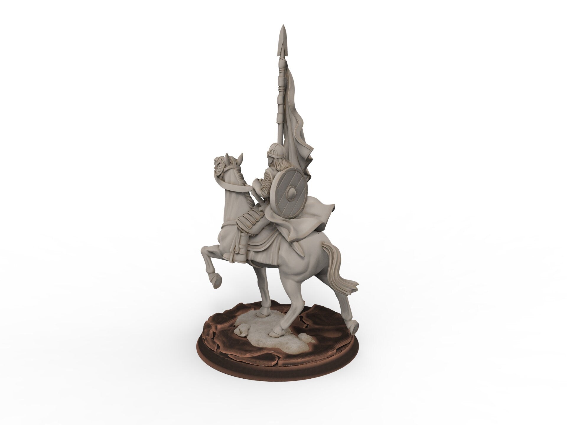 Rohan - West Human on Horse with Banner, Knight of Rohan, the Horse-lords, rider of the mark, minis for wargame D&D, Lotr...