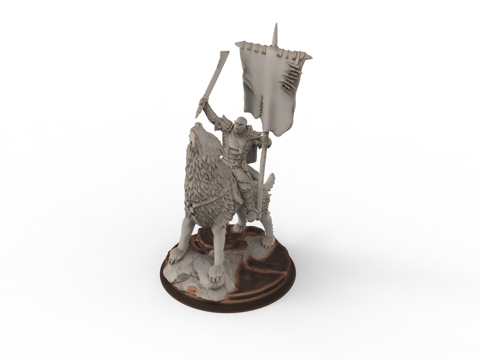 Orc horde - Orc Warg Rider with Banner , Orc warriors warband, Middle rings miniatures pour wargame D&D, Lotr...