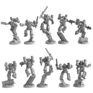 Socratis - Fire Lizard Warriors Order - x40 Shoulders, mechanized infantry, post apocalyptic empire, usable for tabletop wargame.