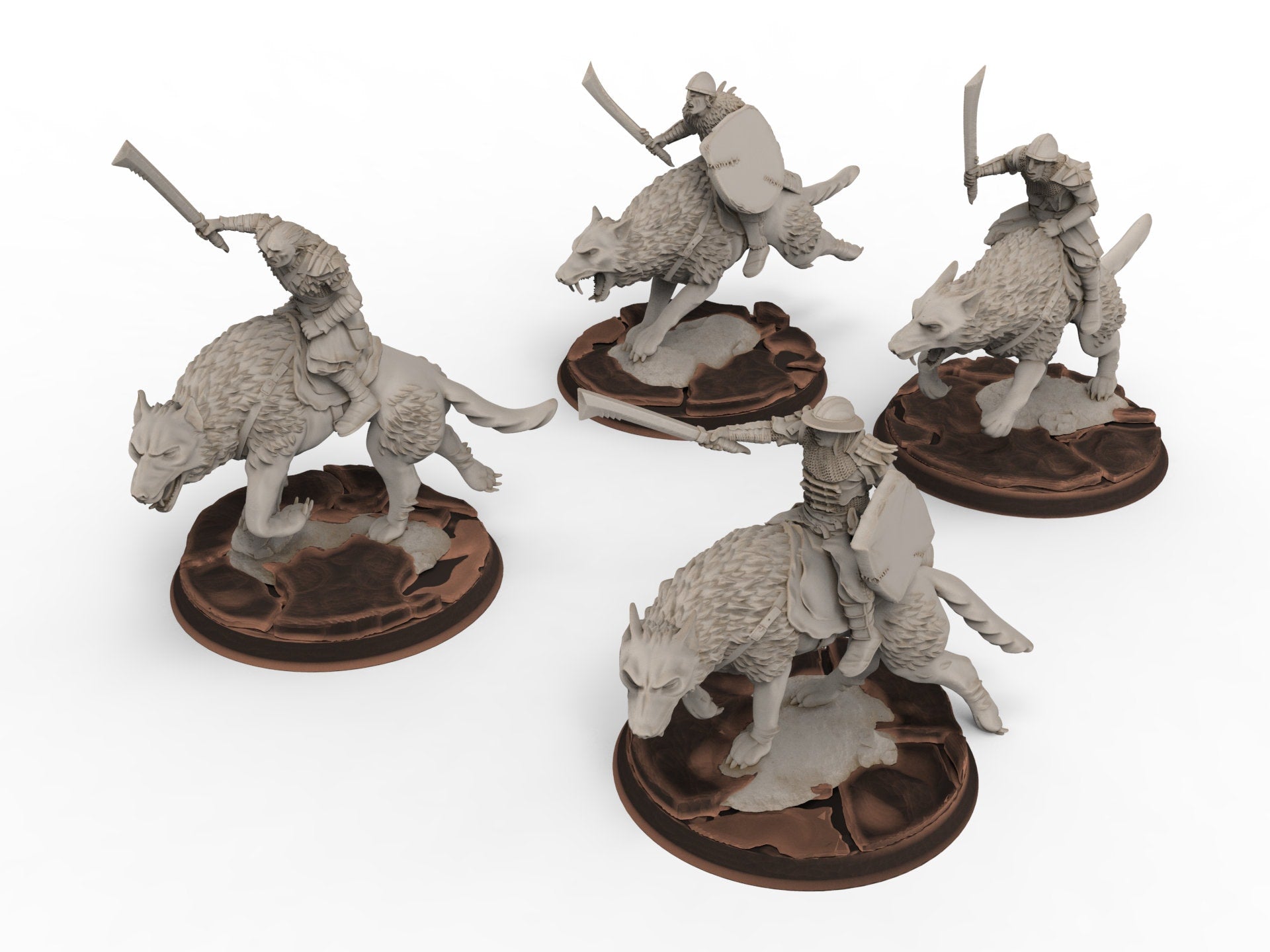 Orc horde - Orc Warg Rider , Orc warriors warband, Middle rings miniatures pour wargame D&D, Lotr...